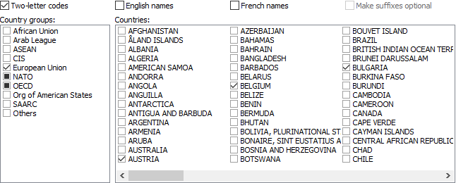 2 codes country iso standard letter Country